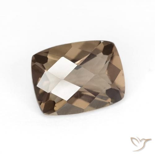 1.82 карата, натуральный Medium Light-Brown Дымчатый кварц, Подушка, Чистота VVS