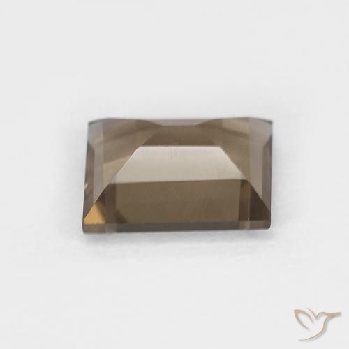 0.88 карата, натуральный Medium Light-Brown Дымчатый кварц, Огранка Багет, Чистота VVS