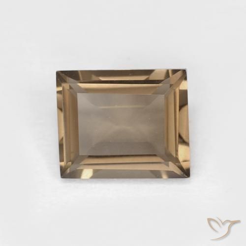 0.87ct Натуральный Medium Light-Brown Дымчатый кварц, Огранка Багет, Чистота VVS