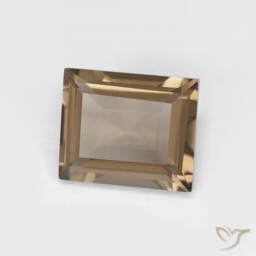 0.87 карата, натуральный Medium Light-Brown Дымчатый кварц, Огранка Багет, Чистота VVS