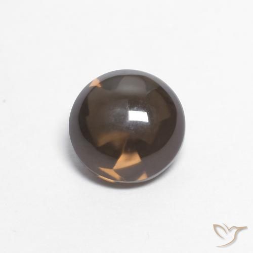 0.88ct Натуральный Темно-коричневый Дымчатый кварц, Круглый, Прозрачный