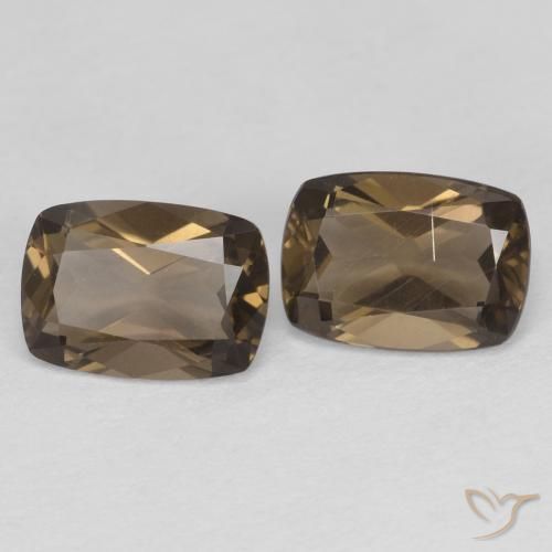 1.65 карата, натуральный Medium Light-Brown Дымчатый кварц, Подушка, Чистота VVS