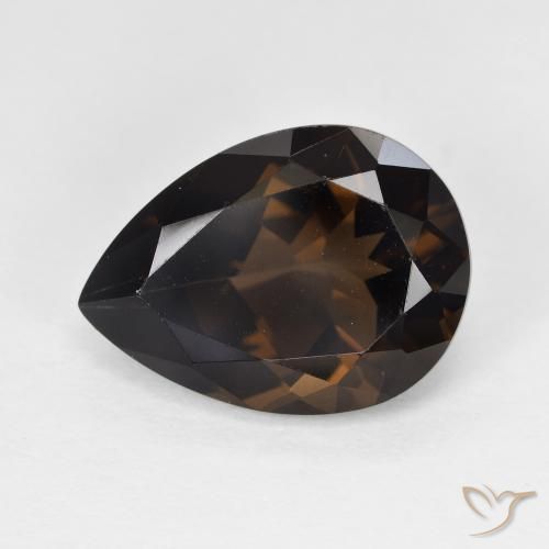 5.84ct Натуральный Коричневый Дымчатый кварц, Форма груши, VVS-VS