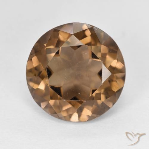 5.58ct Натуральный Светло-коричневый Дымчатый кварц, Круглый, VVS-VS