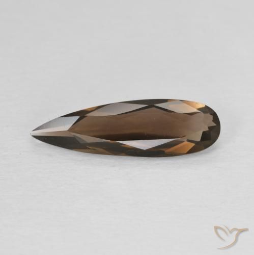 1.61ct Натуральный Коричневый Дымчатый кварц, Форма груши, Чистота VVS
