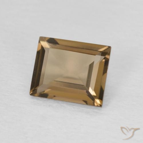 0.87 карата, натуральный Medium Dark-Brown Дымчатый кварц, Огранка Багет, Чистота VVS
