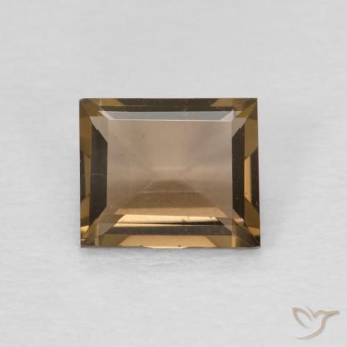 0.89ct Натуральный Теплый коричневый Дымчатый кварц, Огранка Багет, Чистота VVS