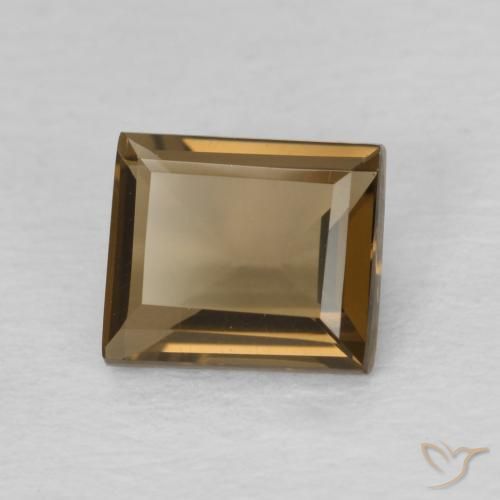 0.85 карата, натуральный Medium Dark-Brown Дымчатый кварц, Огранка Багет, Чистота VVS