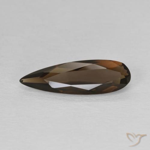 1.75ct Натуральный Коричневый Дымчатый кварц, Форма груши, Чистота VVS