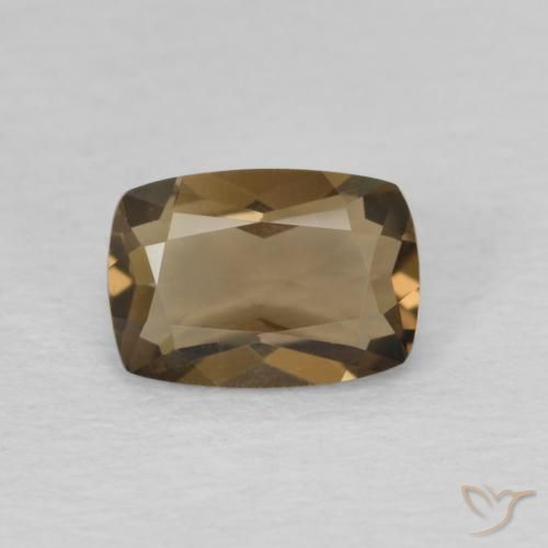 0.81ct Натуральный Medium Dark-Brown Дымчатый кварц, Подушка, Чистота VVS