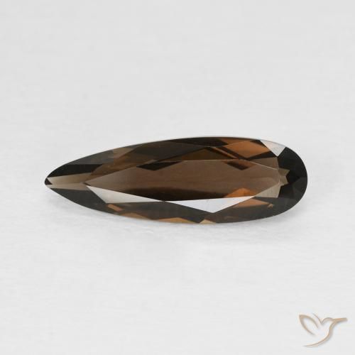 1.75ct Натуральный Шоколадно-коричневый Дымчатый кварц, Форма груши, Чистота VVS