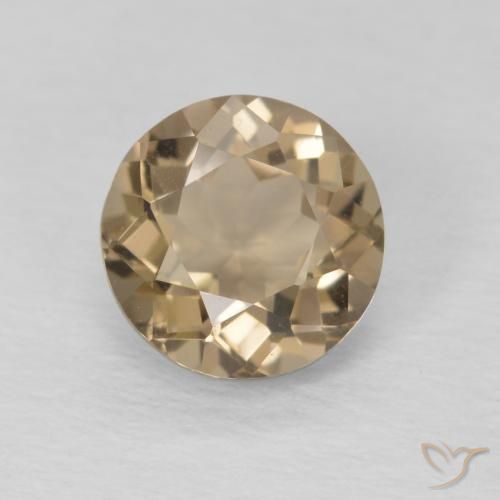 1.21ct Натуральный Дерево коричневый Дымчатый кварц, Круглый, Чистота VVS