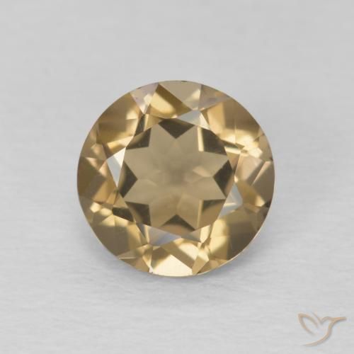 1.06ct Натуральный Medium Light-Brown Дымчатый кварц, Круглый, Чистота VVS