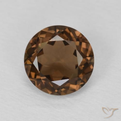 1.20ct Натуральный Коричневый Дымчатый кварц, Круглый, Чистота VVS