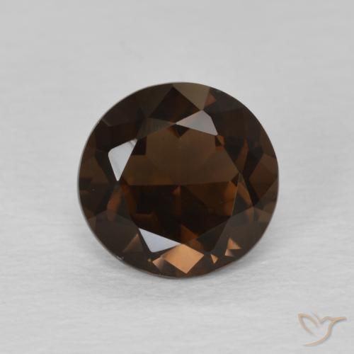 1.09ct Натуральный Темно-коричневый Дымчатый кварц, Круглый, Чистота VVS