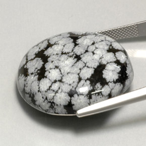 44.13 карата, натуральный Снежинка Снежинка Обсидиан, Огранка Круг, Непрозрачный