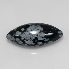 Натуральный многоцветный снежный обсидиан 9,82 карата маркиз, непрозрачный