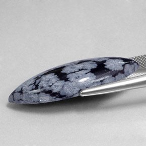 19.85 карата, натуральный Серо-бело-черный Снежинка Обсидиан, Маркиза, Непрозрачный