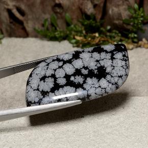 43.74 карата, натуральный Снежинка Снежинка Обсидиан, Необычная форма, Непрозрачный