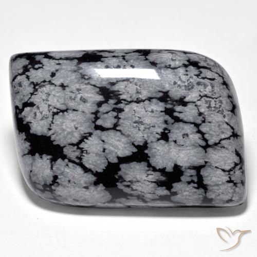 38.10ct Натуральный Серо-бело-черный Снежинка Обсидиан, причудливая, Непрозрачный
