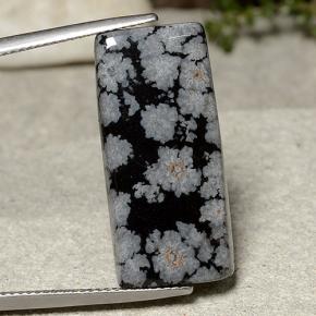 14.09 карата, натуральный Снежинка Снежинка Обсидиан, Огранка Багет, Непрозрачный