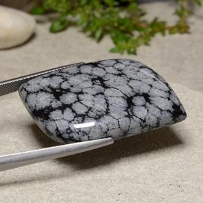 33.41 карата, натуральный Снежинка Снежинка Обсидиан, Необычная форма, Непрозрачный