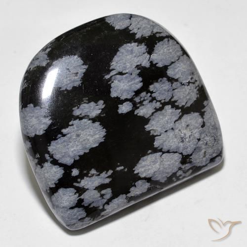 35.68ct Натуральный Серо-бело-черный Снежинка Обсидиан, причудливая, Непрозрачный