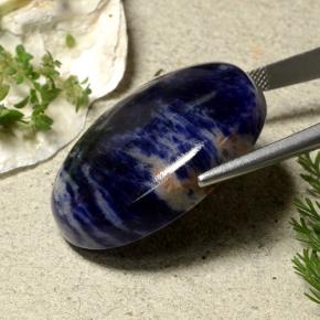 59.51 карата, натуральный Темно-синий Содалит, Огранка Овал, Непрозрачный