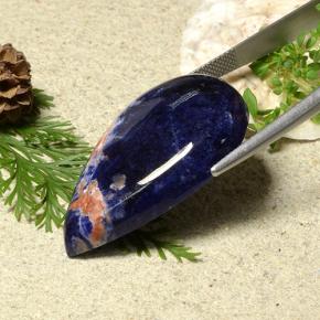 31.37 карата, натуральный Фиолетово-синий Содалит, Форма груши, Непрозрачный