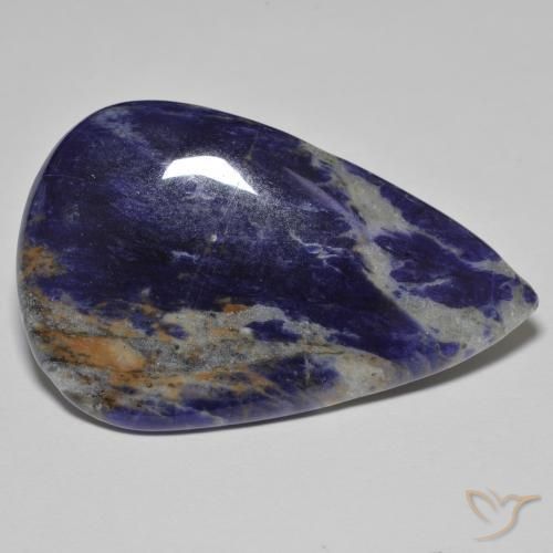 38.50ct Натуральный Фиолетово-синий Содалит, Форма груши, Непрозрачный