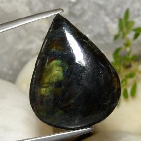 11.71 карата, натуральный Многоцветный Спектролит, Форма груши, Непрозрачный