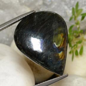 11.71 карата, натуральный Многоцветный Спектролит, Форма груши, Непрозрачный