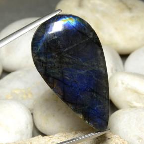 22.92 карата, натуральный Многоцветный Спектролит, Форма груши, Непрозрачный