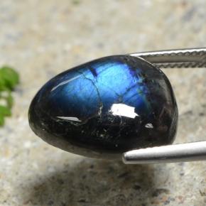 11.36 карата, натуральный Многоцветный Спектролит, Форма груши, Непрозрачный