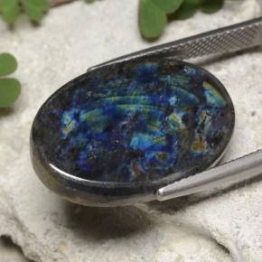 13.11 карата, натуральный Многоцветный Спектролит, Огранка Овал, Непрозрачный