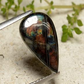 2.41 карата, натуральный Многоцветный Спектролит, Форма груши, Непрозрачный
