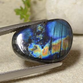 6.97 карата, натуральный Многоцветный Спектролит, Необычная форма, Непрозрачный