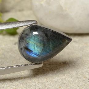 1.52 карата, натуральный Многоцветный Спектролит, Форма груши, Непрозрачный