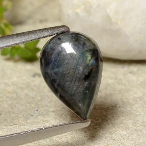 1.52 карата, натуральный Многоцветный Спектролит, Форма груши, Непрозрачный