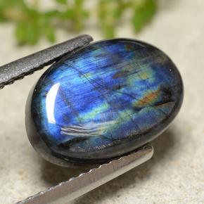 2.95 карата, натуральный Многоцветный Спектролит, Огранка Овал, Непрозрачный