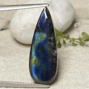 4.92 карата, натуральный Многоцветный Спектролит, Форма груши, Непрозрачный