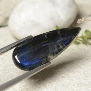 4.92 карата, натуральный Многоцветный Спектролит, Форма груши, Непрозрачный