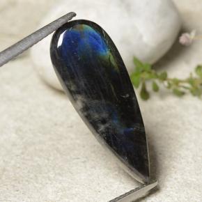 4.92 карата, натуральный Многоцветный Спектролит, Форма груши, Непрозрачный