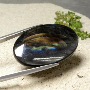 27.41 карата, натуральный Многоцветный Спектролит, Огранка Овал, Непрозрачный