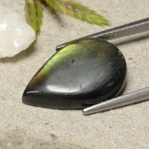 6.53 карата, натуральный Многоцветный Спектролит, Форма груши, Непрозрачный