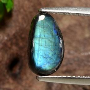 1.95 карата, натуральный Многоцветный Спектролит, Необычная форма, Непрозрачный