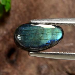 1.95 карата, натуральный Многоцветный Спектролит, Необычная форма, Непрозрачный