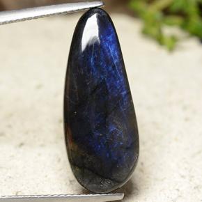 6.86 карата, натуральный Многоцветный Спектролит, Форма груши, Непрозрачный