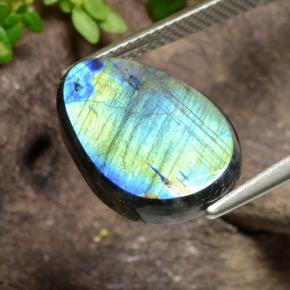 4.55 карата, натуральный Многоцветный Спектролит, Форма груши, Непрозрачный