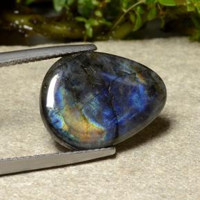 5.27 карата, натуральный Многоцветный Спектролит, Форма груши, Непрозрачный